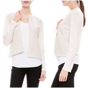 Majestic Filatures Du Lion Deluxe Linen Leather Perforated Jacket Cardi size L